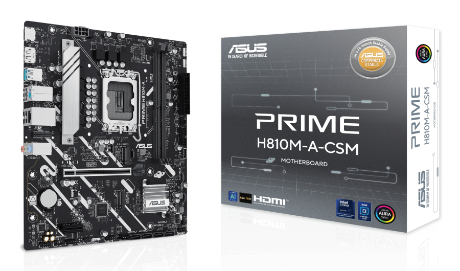 ASUS MB INTEL PRIME H810M-A-CSM, m-ATX, LGA 1851, DDR5, 1PCI-Ex16, 1PCI-Ex4, 2DIMM, HDMI/DP, 2M2/4SA